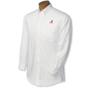 Alabama Crimson Tide B&T LS Nailshead Sport Shirt - White
